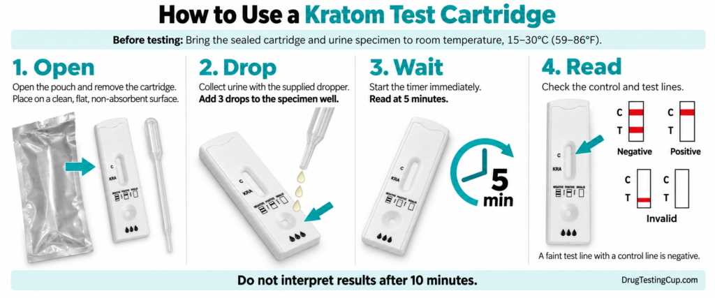 How to use a KRA 500 kratom urine test cartridge