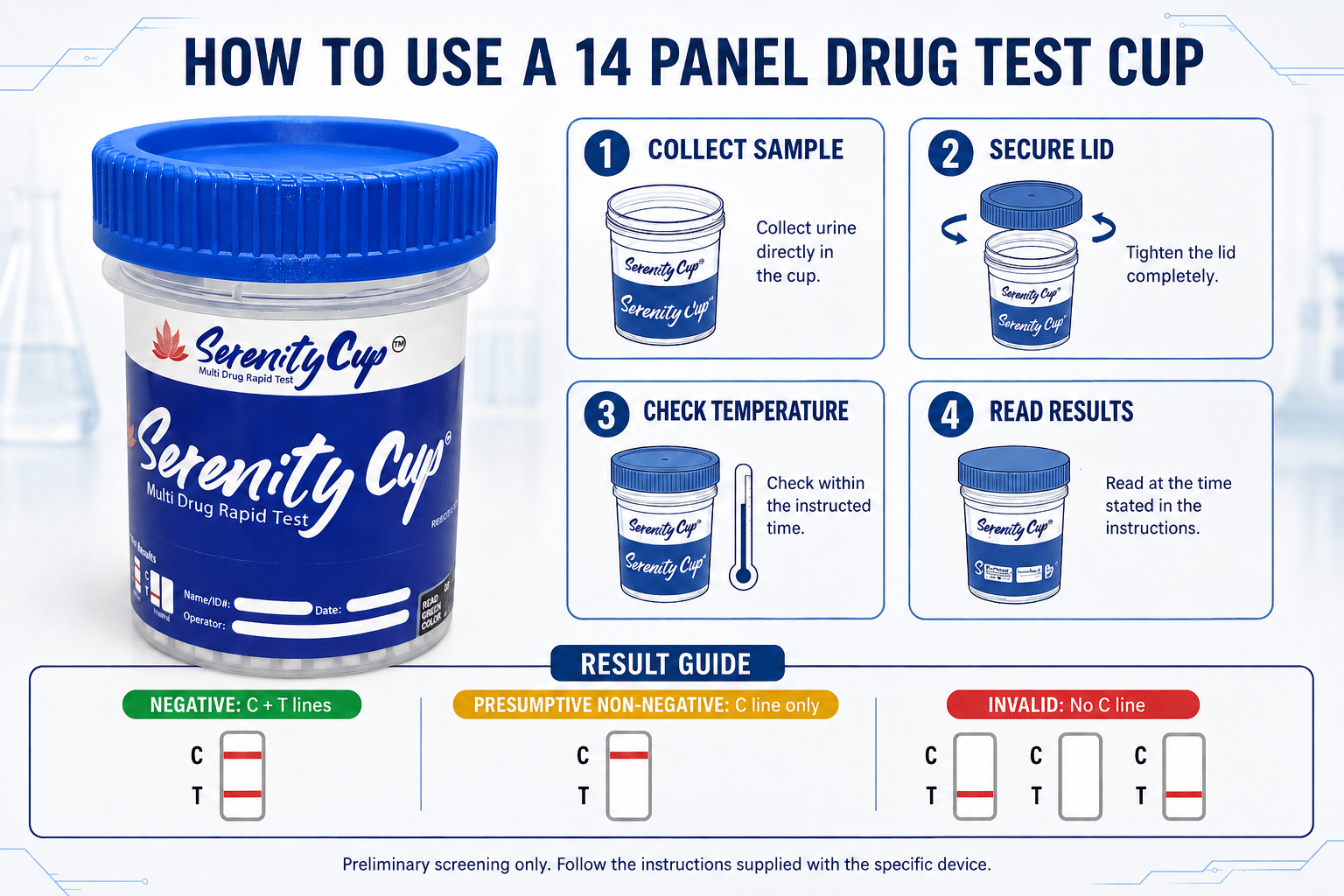 14 panel drug test cup guide