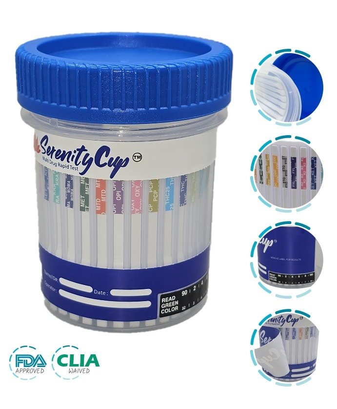 CLIA waived 15 panel drug test cup
