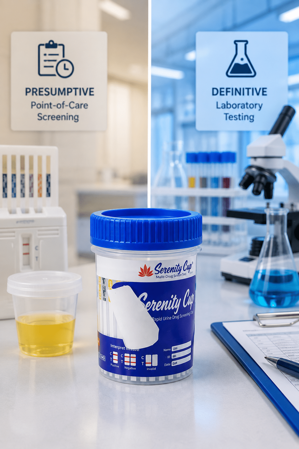 difference between presumptive point of care screening and definitive drug testing