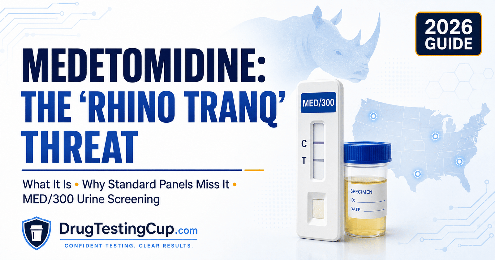 What is medetomidine rhino tranq guide with MED 300 urine test