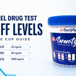 12 panel drug test cutoff levels with Serenity urine test cup