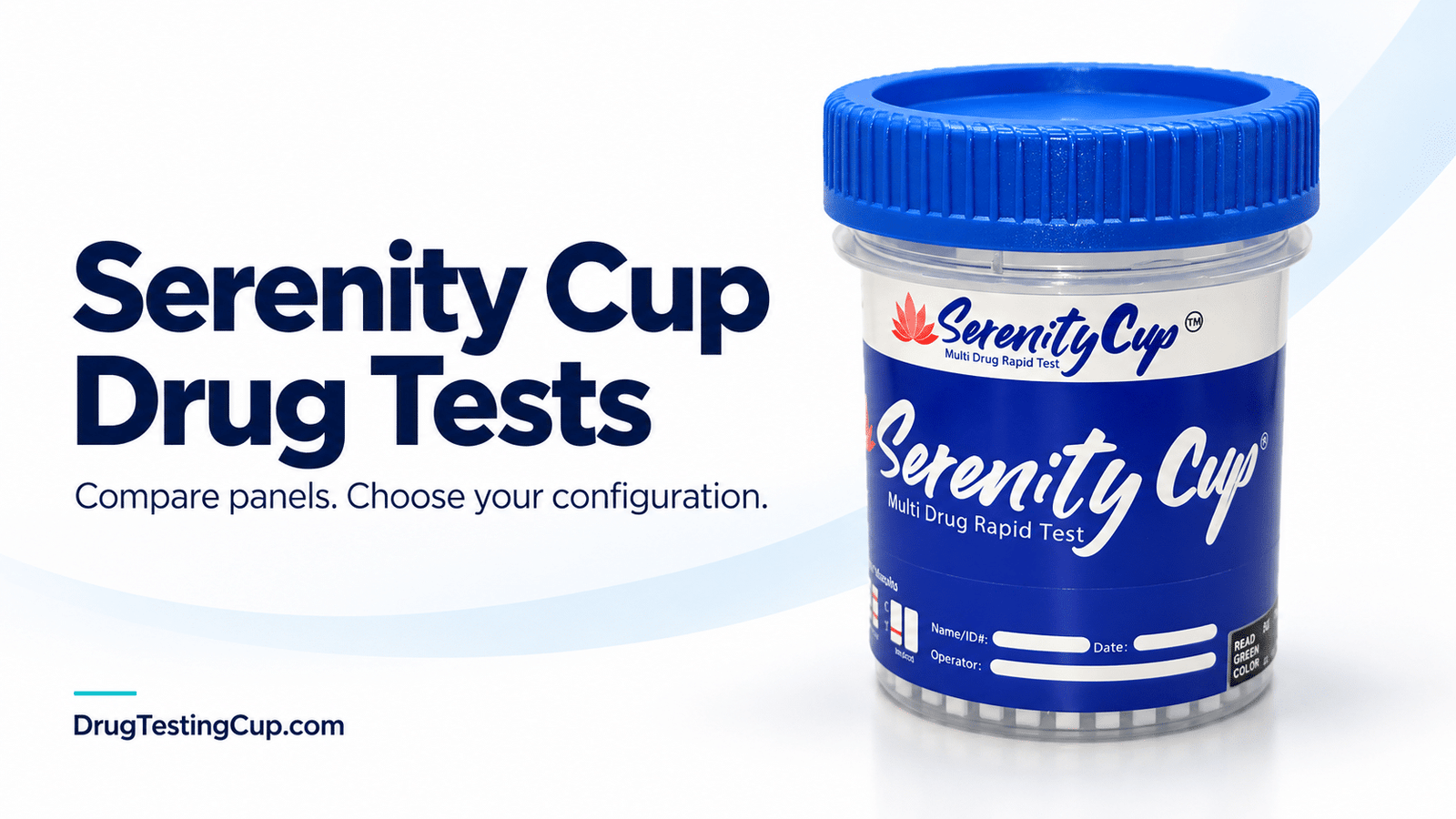 Serenity Cup urine drug test cup with blue lid