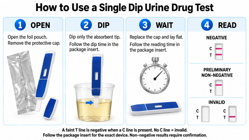 Four Step Single Dip Urine Test Guide