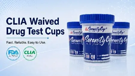 CLIA-waived drug test cups