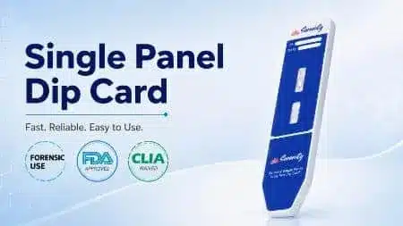 Single-panel drug test dip cards