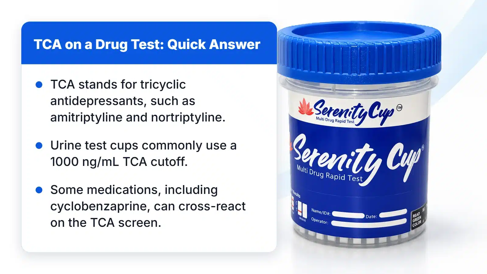 What Is TCA on a Drug Test? Tricyclic Antidepressant Screening Explained 1 TCA on a drug test quick answer: tricyclic antidepressant screening